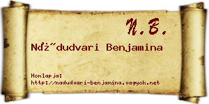 Nádudvari Benjamina névjegykártya